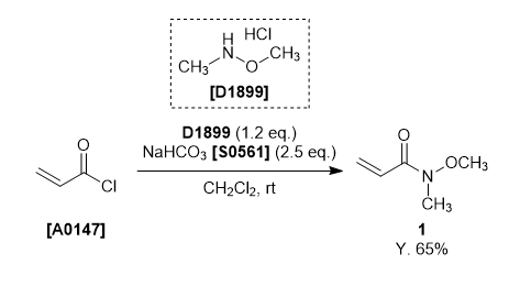 TCI反応実例：<i>N</i>,O-ジメチルヒドロキシルアミン塩酸塩を用いたWeinreb アミドの調製