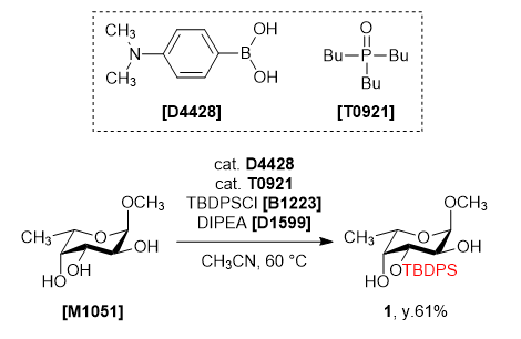 Regioselective Silylation of an Unprotected Carbohydrate Using the Boronic Acid and the Phosphine Oxide