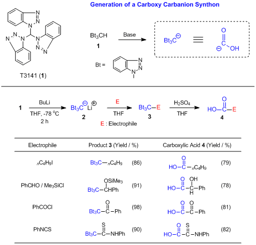 A Tri-benzotriazole Derivative Usable for a Carboxy Carbanion 