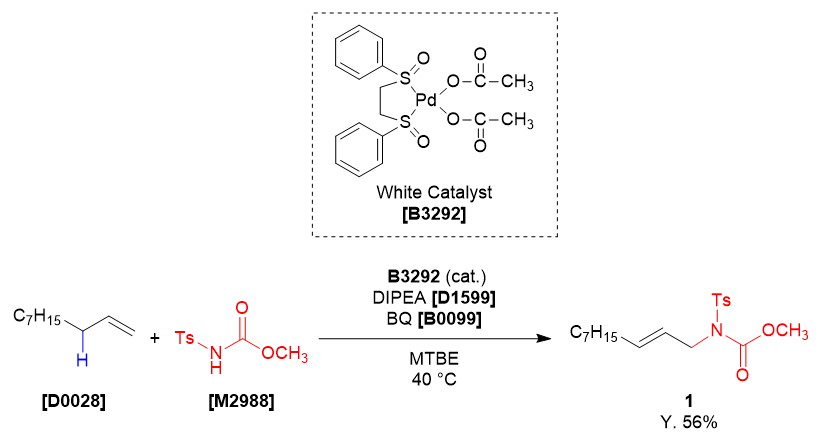 TCI Practical Example: Intermolecular Allylic C-H Amination Using White Catalyst