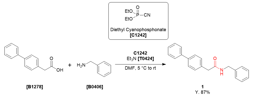 TCI反応実例：シアノホスホン酸ジエチルを用いた縮合反応