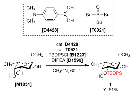 TCI Practical Example: Regioselective Silylation of an Unprotected Carbohydrate Using the Boronic Acid and the Phosphine Oxide