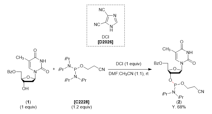 TCI Practical Example: Construction of the Nucleoside Phosphoramidite Using DCI