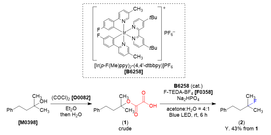 TCI Practical Example: The Deoxyfluorination of Alcohol Using a Photoredox Catalyst