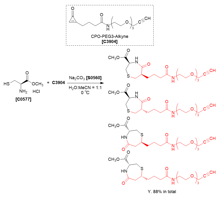 TCI Practical Example: Modification of Cysteine by Using the Cyclopropenone Derivative