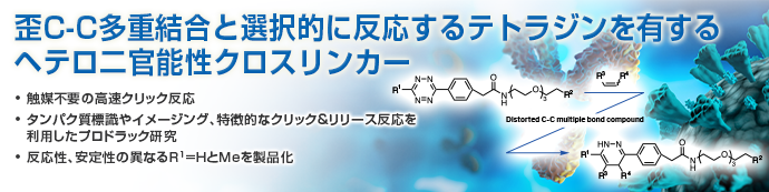 歪C-C多重結合と選択的に反応するテトラジンを有するヘテロ二官能性クロスリンカー