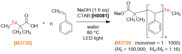 Scheme 5. Synthesis of high molecular weight polystyrene via emulsion polymerization