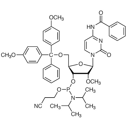 DMT-2'-O-methyl-rC(Bz) Phosphoramidite Chemical Structure of DMT-2'-O-methyl-rC(Bz) Phosphoramidite